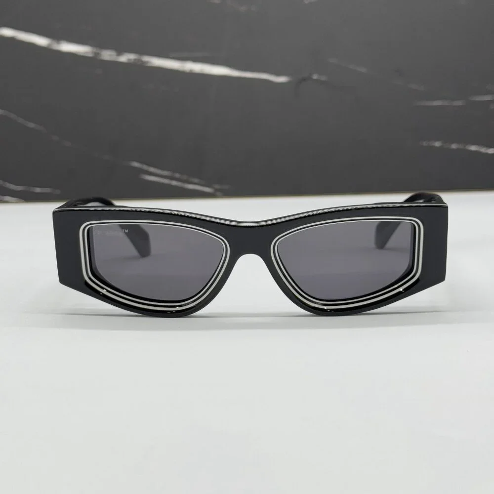 NEW OFF-WHITE SUNGLASSES, BLACK WHITE CAT EYE SUNGLASSES OFF-WHITE ANDY